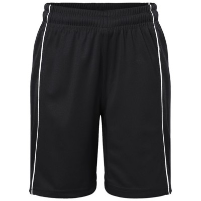 James & Nicholson - Kinder Teamhose Basic JN387K, schwarz/weiß, Größe S