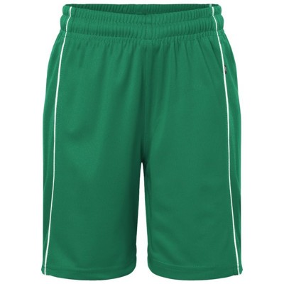 James & Nicholson - Kinder Teamhose Basic JN387K, grün/weiß, Größe XS