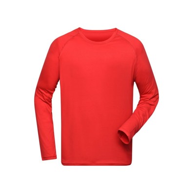 James & Nicholson - Herren Recycled Langarm Sportshirt JN522, hellrot, Größe XXL