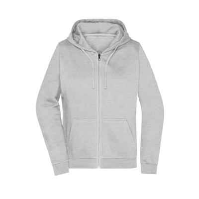 James & Nicholson - Damen Basic Kapuzen-Sweatjacke JN755, grau heather, Größe S