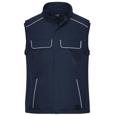James & Nicholson - Workwear Softshellweste JN883, navy-blau, Größe XXL