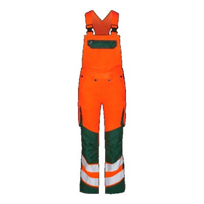 Engel - Safety Light Damen Latzhose 3543-319, Warnorange/Grün, Größe 38