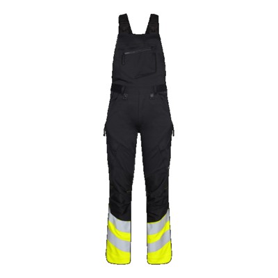 Engel - Safety Latzhose 3546-314, Schwarz/Warngelb, Größe 28