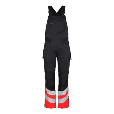 Engel - Safety Latzhose 3546-314, Schwarz/Warnrot, Größe 44