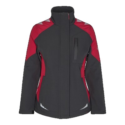 Engel - Galaxy Damen Softshelljacke 8815-229, Anthrazitgrau/Tomato Red, Größe 2XL