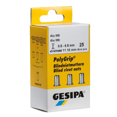 GESIPA® - PolyGrip Blindnietmuttern Mini-Pack Edelstahl A2 M 5 x 7 x 13,5