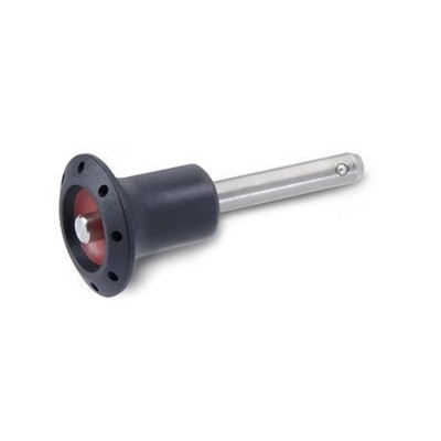 Ganter Norm® - 113.6-6-80 Edelstahl-Kugelsperrbolzen, mit Kunststoff-Knopf, Bolzen Werkstoff 1.4542