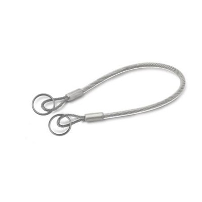 Ganter Norm® - 111.8-320-18-A-TR Edelstahl-Halteseile, Werkstoff Nr. 1.4401 (A4), mit Schlüsselringen oder einem