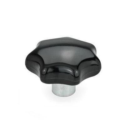 Ganter Norm® - 6336.1-32-B6-C Sterngriffe, Duroplast, mit vorstehendem Stahl-Bund
