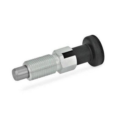 Ganter Norm® - 717-10-M16X1,5-C-ST Rastbolzen, Stahl, mit Knopf, mit und ohne Rastsperre