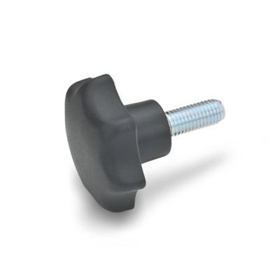 Ganter Norm® - 6336.4-ST-40-M10-45 Sterngriffschrauben, Kunststoff, Stahl-Gewindestift