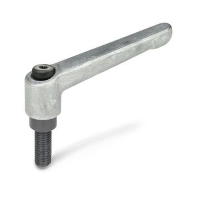 Ganter Norm® - 300-108-M16-80-RH Verstellbare Klemmhebel, Zink-Druckguss, Schraube Stahl brüniert