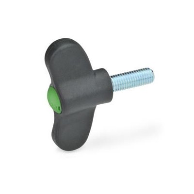 Ganter Norm® - 633-40-M6-30-DGN Flügelschrauben, Kunststoff