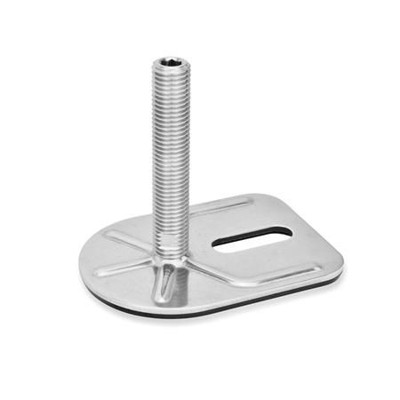 Ganter Norm® - 43-80-M16-75-E3-U Edelstahl-Stellfüße mit Befestigungslasche, Rechteckform