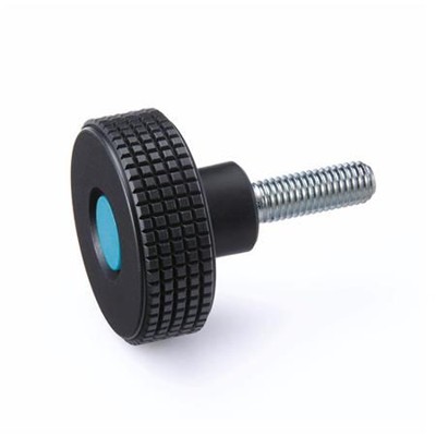 Ganter Norm® - 534-60-M10-30-SW-DBL Kordelgriffschrauben, Kunststoff, Abdeckkappe farbig