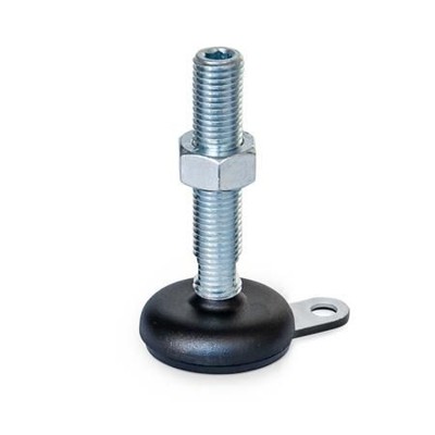 Ganter Norm® - 32-80-M24-300-A5-UK Stellfüße, Stahlblech, mit Gummiauflage, mit Befestigungslasche