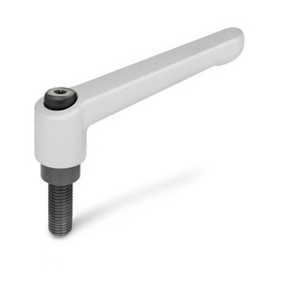 Ganter Norm® - 300-45-M6-20-SR Verstellbare Klemmhebel, Zink-Druckguss, Schraube Stahl brüniert