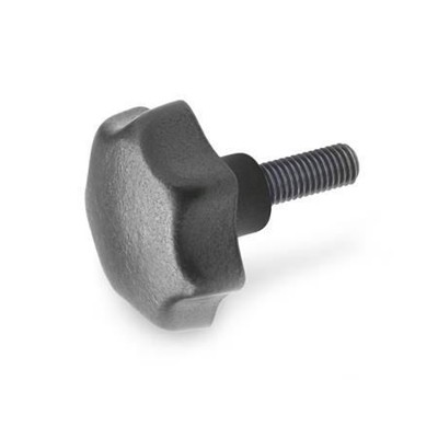 Ganter Norm® - 6336.4-SG-32-M6-20 Sterngriffschrauben, Gusseisen, mit Stahl-Gewindestift