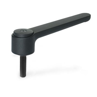 Ganter Norm® - 126-120-M12-80-SW Verstellbare Flachspannhebel, Zink-Druckguss, Schraube Stahl