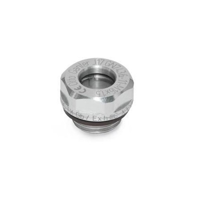 Ganter Norm® - 743.6-11-G3/8 ATEX-Schaugläser, Aluminium / Sicherheitsglas (ESG)
