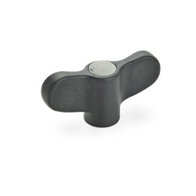 Ganter Norm® - 634-48-M5-E-DGR Flügelmuttern mit Messing-Buchse