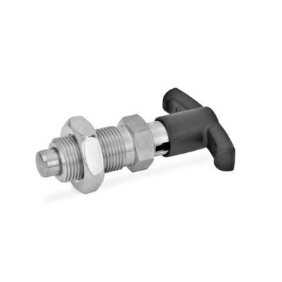 Ganter Norm® - 817.4-8-12-CK-NI Edelstahl-Rastbolzen mit T-Griff