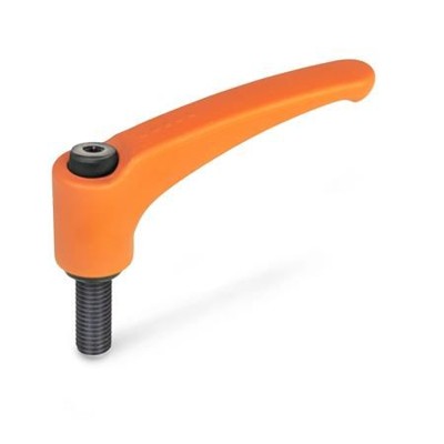 Ganter Norm® - 602-95-M10-40-OS Verstellbare Klemmhebel, Zink-Druckguss, Schraube Stahl