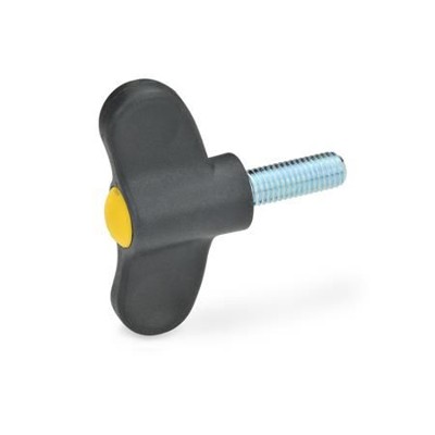 Ganter Norm® - 633-55-M10-40-DGB Flügelschrauben, Kunststoff