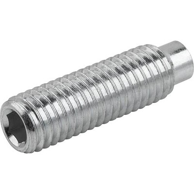 KIPP - GEWINDESTIFT M.INNENSECHSKANT U.ZAPFEN DIN EN ISO4028 M16X20, STAHL 45 H, VERZINKT