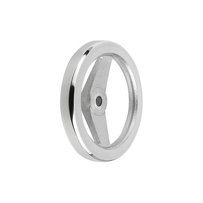 KIPP - 2-SPEICHENHANDRAD D1=80 PASSBOHRUNG D2=10H7, ALUMINIUM, OHNE GRIFF
