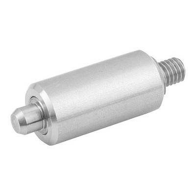 KIPP - ARRETIERBOLZEN OHNE BUND GR.1, D1=12, D=5, L=37, FORM:N MIT GEWINDEZAPFEN OHNE RASTNUT, EDELSTAHL UNGEHÄRTET