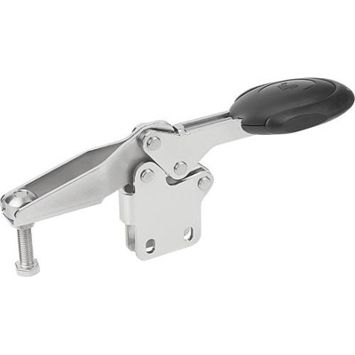 KIPP - SCHNELLSPANNER HORIZONTAL MIT SICHERHEITSVERRIEG., FUß SENKRECHT F1=2000, VERSTELLB. ANDRUCKSPINDEL