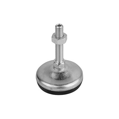 KIPP - STELLFUß MIT INNENSECHSKANT, FORM:C M24X150, D=120, STAHL, KOMP:GUMMI