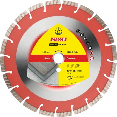 KLINGSPOR - Diamanttrennscheibe DT 900 B, 400 x 3,6 x 20mm 26 Segmente 40 x 3,6 x 12mm Turbo