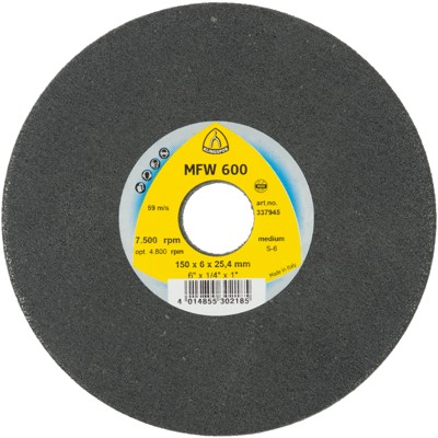 KLINGSPOR - UNITIZED WHEEL 600 Kompaktscheibe, 125 x 6 x 22mm Fine SiC, 5 Stück