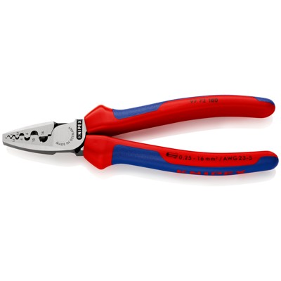 KNIPEX® - Crimpzange 97 72 180 poliert Mehrkomponenten 0,25-16mm² 180mm