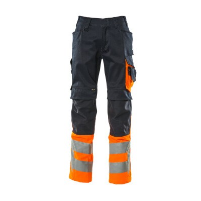 MASCOT® - Leeds Hose mit Knietaschen SAFE SUPREME, Schwarzblau/hi-vis Orange, Größe 82C60