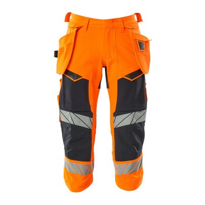 MASCOT® - Dreiviertel-Hose mit Hängetaschen - ACCELERATE SAFE - hi-vis Orange/Schwarzblau, Gr. C56