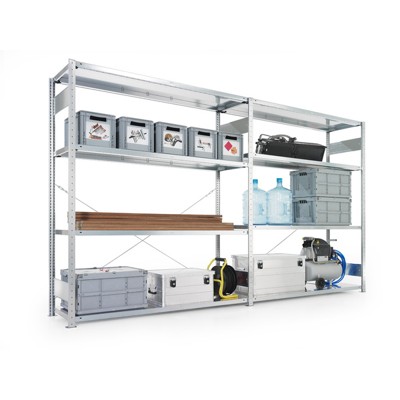 META® - Grundregal CLIP 200 S3 2500 x 1500 x 500 RAL 7035 kpl. mit 5 Böden