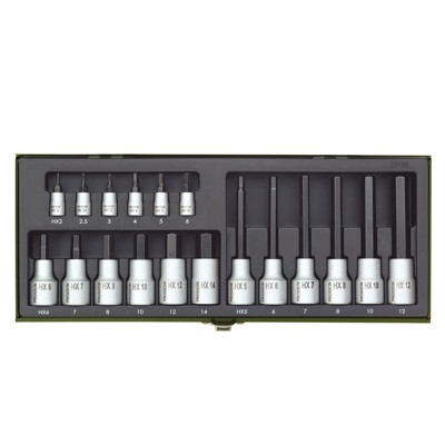 PROXXON - Steckschlüsselsatz "Hex", 1/4" + 1/2" (18-teilig )