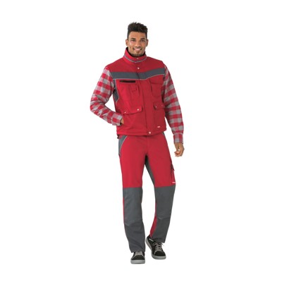 Planam - Weste 2587 rot/schiefer, Größe 3XL