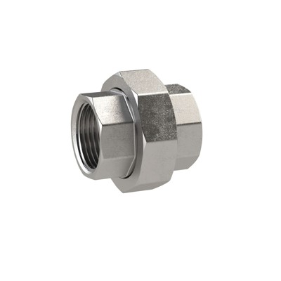 RIEGLER® - Lösbarer Doppelgewindenippel, flachdichtend, G 1/2", I, SW 38, Edelstahl 1.4408
