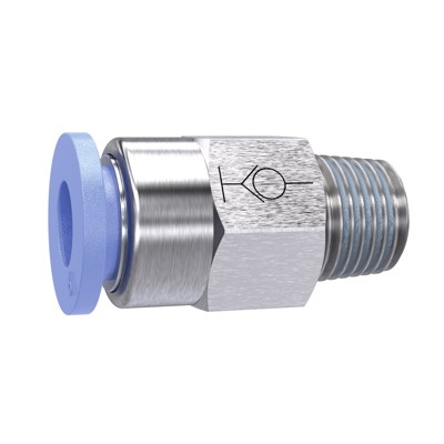 RIEGLER® - Gerade Steckverschraubung »Blaue Serie«, selbstabsperrend, R 1/8" A