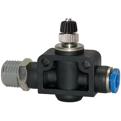 RIEGLER® - Drosselrückschlagventil »Blaue Serie«, gerade, R 1/8" A G-S Ø 4mm