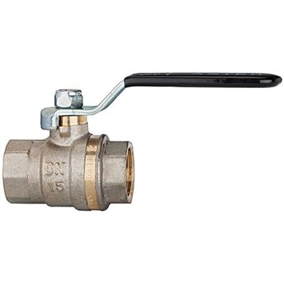 RIEGLER® - Kugelhahn Standardausführung, schwarzer Hebel, I/I, Messing vernickelt G 1.1/4"