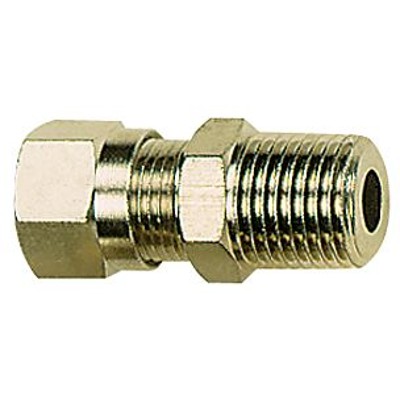 RIEGLER® - Gerade Einschraubverschraubung R 3/8" A, Rohr-Außen-Ø10, Messing vernickelt