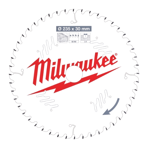 MILWAUKEE 235/30 mm Z48 Wechselzahn Kreissägeblatt Holz für Handkreissägen