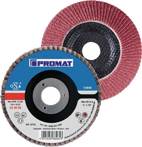 PROMAT Fächerscheibe D.115mm K.80 kon.INOX CO PROMAT
