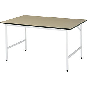 Arbeitstisch, höhenverstellbar, Gestell 30 x 30 mm, MDF-Platte, BxT 1500 x 1000 mm, lichtgrau.