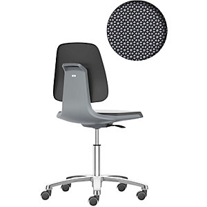 Arbeitsdrehstuhl LABSIT, Fünffuß mit Rollen, Sitz Supertec, anthrazit.